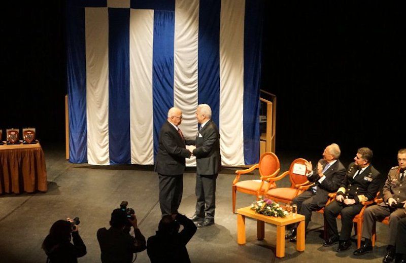 Ο υποψήφιος Περιφερειάρχης Β. Αιγαίου Κ. Μουτζούρης για την τελετή παράδοσης του ομοιώματος του ιστορικού θωρηκτού ΑΒΕΡΩΦ
