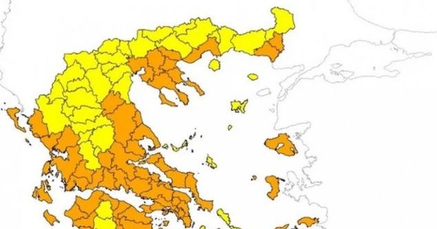 Πολύ υψηλός κίνδυνος πυρκαγιάς (κατηγορία κινδύνου 4) για το Β Αιγαίο